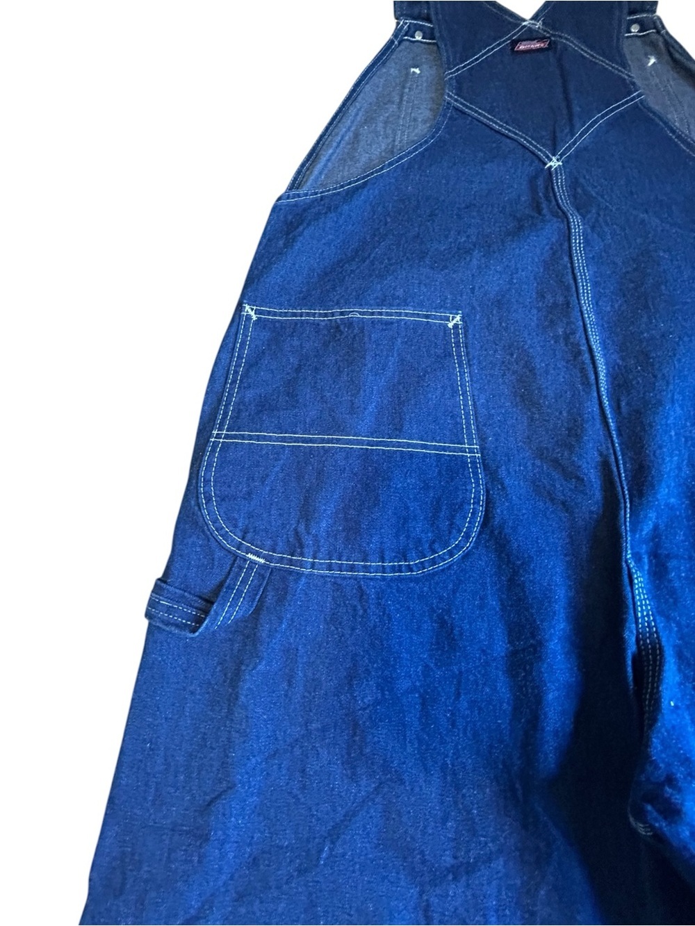 Dickies Denim Bib Overalls Carpenter Workwear Blue Men’s 40x30 - Picture 4 of 16
